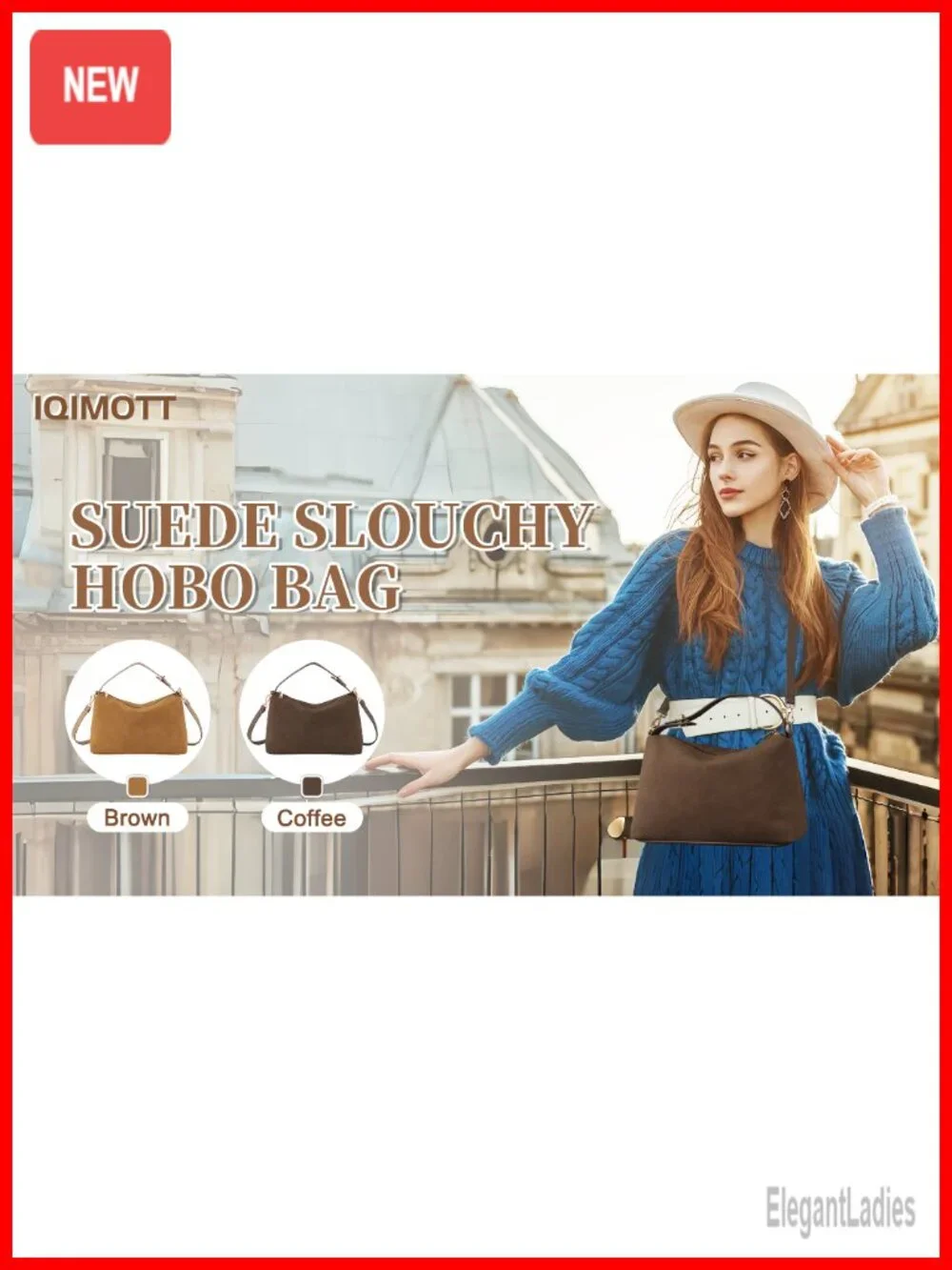 Suede Leather Hobo Tote Shoulder Bag Crossbody Satchel